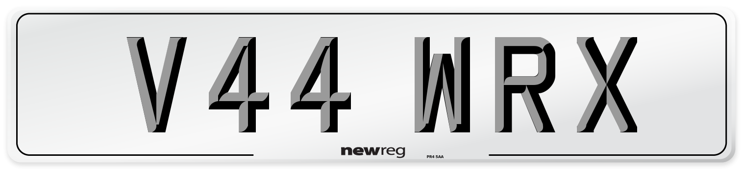 V44 WRX Number Plate from New Reg